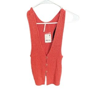 Free People Coral Knit Tank Top